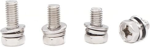 binifiMux 40pcs M6 x10mm 12mm 14mm 16mm Motorcycle Battery Terminal Bolts Screws Square Nuts Kit, Stainless Steel in Saudi Arabia