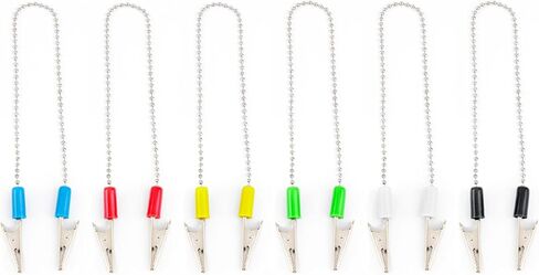 AUEAR, 6 Pack Napkin Clips Metal Dental Bib Clips Napkin Chain Bib Holder Napkin Fixing Clips Chain Lanyard Napkin Holder Flexible for Adult (6 Colors) in Saudi Arabia