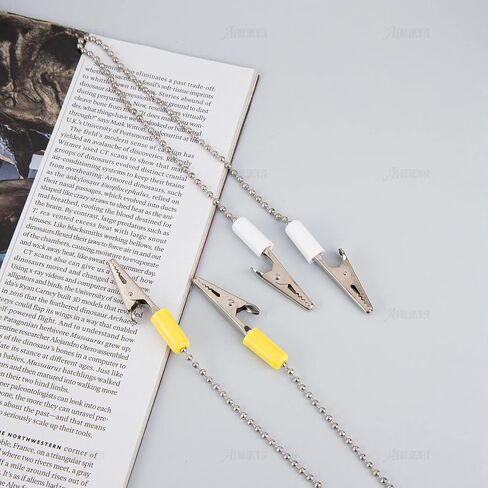 AUEAR, 6 Pack Napkin Clips Metal Dental Bib Clips Napkin Chain Bib Holder Napkin Fixing Clips Chain Lanyard Napkin Holder Flexible for Adult (6 Colors) in Saudi Arabia