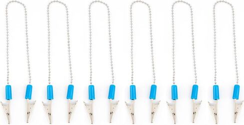 AUEAR, 6 Pack Napkin Clips Metal Dental Bib Clips Napkin Chain Bib Holder Napkin Fixing Clips Chain Lanyard Napkin Holder Flexible for Adult (6 Colors) in Kuwait