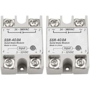 XINGYHENG 2Pcs SSR-40DA Single-Phase DC Solid State Relay Module Load 24-380VAC Controlled Module Input 3-32V DC for Industrial Automation Process in Kuwait