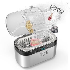 Ultrasonic Jewelry Cleaner PELCAS 38W/45000Hz Ultrasonic Retainer Cleaner 500ml/17 Oz Household Sonic Eyeglass Cleaner for All Jewelry, Ring, Silver, Denture, Aligner, Watch in Kuwait