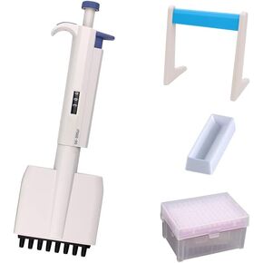 مجموعة ماصات دقيقة 8 قنوات من Huwazine 50-300ul، ماصة قابلة للتعديل × 1، طرف ماصة معقمة مع فلتر 300ul × 288 طرف، حامل ماصة × 1 قطعة، خزان كاشف × 5 قطع (مجموعة ماصة 8 قنوات أ) in Kuwait