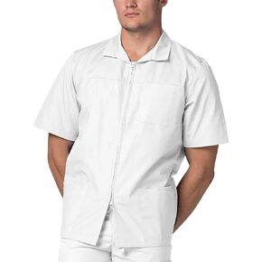 Adar Universal Scrubs for Men - Zippered Short Sleeved Scrub Jacket
