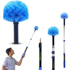 EVERSPROUT Twist-On Cobweb Duster | Hand Packaged to Protect Bristles | Indoor & Outdoor Brush Attachment | Fits Standard Acme Threaded Poles | Brush Head with Handle, No Pole (Medium-Stiff Bristles)