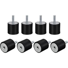 uxcell Rubber Mounts 12pcs M5 Male/Female Vibration Isolator Shock Absorber, for Garage Motor Air Compressor Car Boat Bobbins, D15mmxH15mm