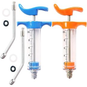 محقنة ماعز من قطعتين، فوهة غطس، حقنة غمر قابلة لاعادة الاستخدام، جرعة قابلة للتعديل، مستلزمات تغذية الماعز والخنازير والكلاب (10 مل) in Kuwait