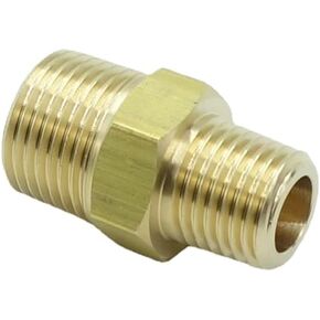 CDQBWKJGFJ 2 قطعة 1/4 BSPT x 1/4 NPT ذكر الصلبة النحاس عرافة الحلمات تركيبات محول الأنابيب النحاسية موصلات الحلمات المتساوية