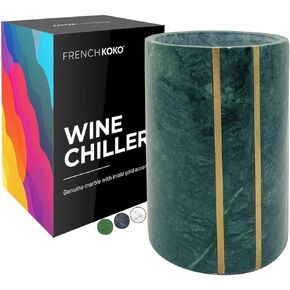 الفرنسية كوكو حجر الرخام واحد النبيذ المبرد دلو الشمبانيا المبرد دلو الذهب لهجة الرخام إناء حامل مبرد النبيذ حامل زجاجة المشروبات بار عربة الملحقات هدية ديكور المطبخ المبردات الأبيض in Kuwait