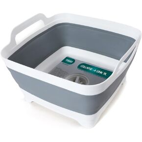 2.4 Gal(9L) Collapsible Dish Basin with Drain Plug,Space Saving Multiuse Foldable Sink Tub,Dishpan,Kitchen Sink for Camping,Plastic Tub,Vegetable Washing,Beverage Tubs in Saudi Arabia