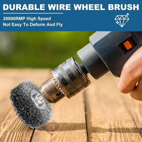 Bokon 16 Pcs Wire Wheel Brush 2 Inch Heavy Duty Wire Brush Drill Attachments Steel Brush for Drill Wire Brush for Rust Corrosion Paint Removal, 0.0118" Carbon Steel Wire, 1/4" Mounted Stem, 20000RPM in Kuwait