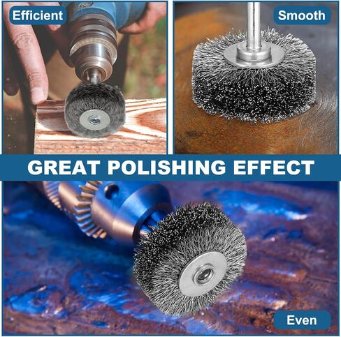 Bokon 16 Pcs Wire Wheel Brush 2 Inch Heavy Duty Wire Brush Drill Attachments Steel Brush for Drill Wire Brush for Rust Corrosion Paint Removal, 0.0118" Carbon Steel Wire, 1/4" Mounted Stem, 20000RPM in Kuwait