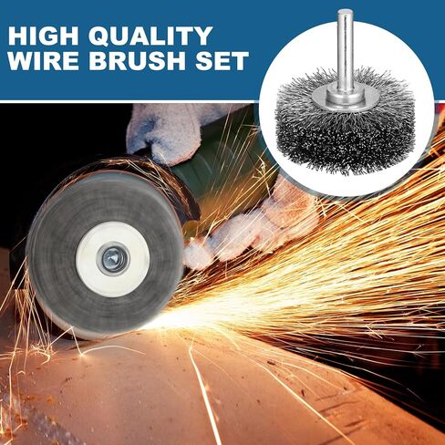 Bokon 16 Pcs Wire Wheel Brush 2 Inch Heavy Duty Wire Brush Drill Attachments Steel Brush for Drill Wire Brush for Rust Corrosion Paint Removal, 0.0118" Carbon Steel Wire, 1/4" Mounted Stem, 20000RPM in Kuwait