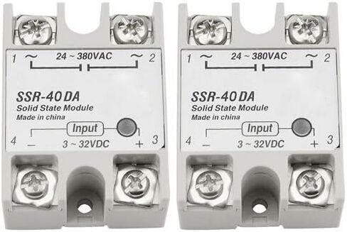 XINGYHENG 2Pcs SSR-40DA Single-Phase DC Solid State Relay Module Load 24-380VAC Controlled Module Input 3-32V DC for Industrial Automation Process in Kuwait