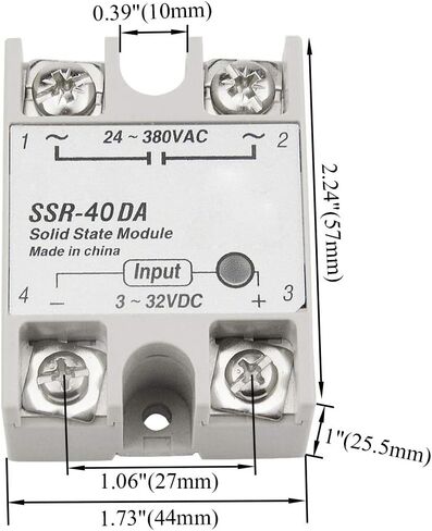 XINGYHENG 2Pcs SSR-40DA Single-Phase DC Solid State Relay Module Load 24-380VAC Controlled Module Input 3-32V DC for Industrial Automation Process in Kuwait