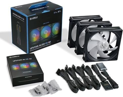 ليان لي مروحة ليان لي 270666 Uf-al120v2-3b 120x120x28 مراوح سوداء للبيع بالتجزئة in Kuwait