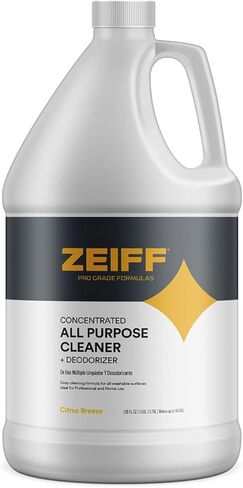 منظف ​​ومزيل الروائح الكريهة لجميع الأغراض من Zeiff Pro-Grade - تركيبة تنظيف عميق وإزالة الروائح الكريهة للأسطح الاحترافية والمنزلية - مركز 1 جالون - نسيم منعش in Kuwait