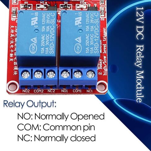 Tanbupu وحدة التتابع 12VDC 2 قناة لوحة توزيع التتابع مع لوحة الزناد ذات المستوى العالي أو المنخفض المعزولة بصريًا لـ Arduino X-002-2-12VDC in Kuwait