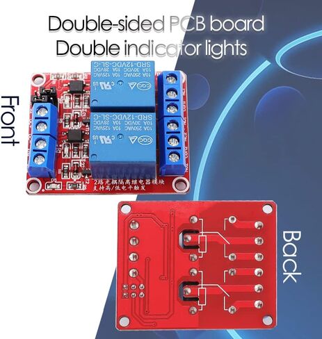 Tanbupu وحدة التتابع 12VDC 2 قناة لوحة توزيع التتابع مع لوحة الزناد ذات المستوى العالي أو المنخفض المعزولة بصريًا لـ Arduino X-002-2-12VDC in Kuwait