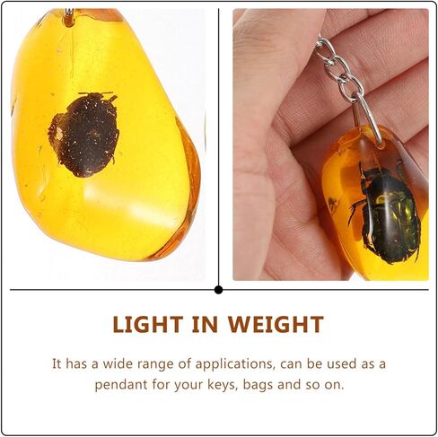 Balacoo 12 قطعة سلسلة مفاتيح على شكل حشرة كهرمانية، سلسلة مفاتيح على شكل حشرة كهرمانية من الكهرمان، سلسلة مفاتيح DIY على شكل حشرة، حلقة مفاتيح أنيقة، قلادة كيرينغ in Kuwait