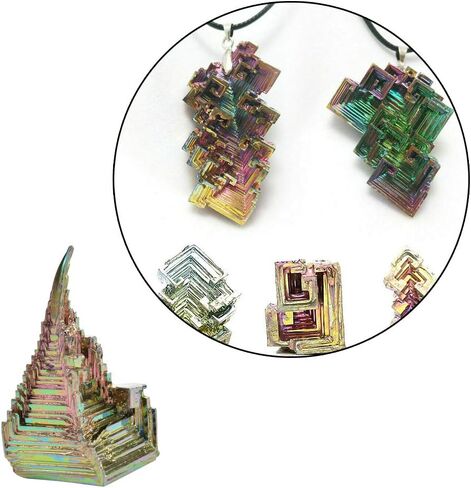 Wixine 1Pcs Rainbow Titanium Bismuth Specimen Mineral Gemstone Crystal Mineral Rock in Kuwait