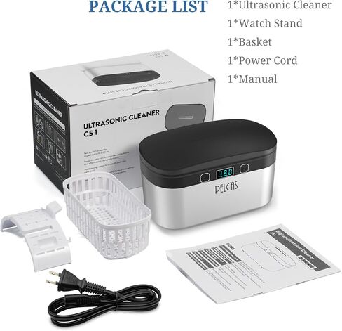 منظف ​​المجوهرات بالموجات فوق الصوتية PELCAS 38 وات/45000 هرتز منظف التجنيب بالموجات فوق الصوتية 500 مل/17 أونصة منظف النظارات المنزلي لجميع المجوهرات والخاتم والفضة وأطقم الأسنان والمحاذاة والساعة in Kuwait