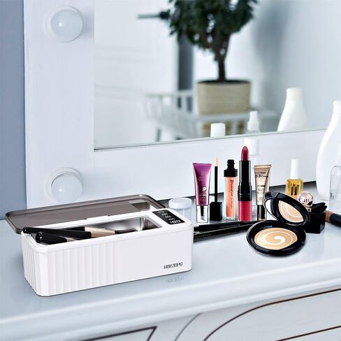 HDKJDPG أفضل منظف بالموجات فوق الصوتية للمجوهرات صغير محمول 𝟰𝟱𝟬𝟬𝟬𝗛𝗭 𝟯𝟲𝟬° للنظارات الدائرية الرقمية 𝟰𝟱𝟬𝗠𝗟 in Kuwait