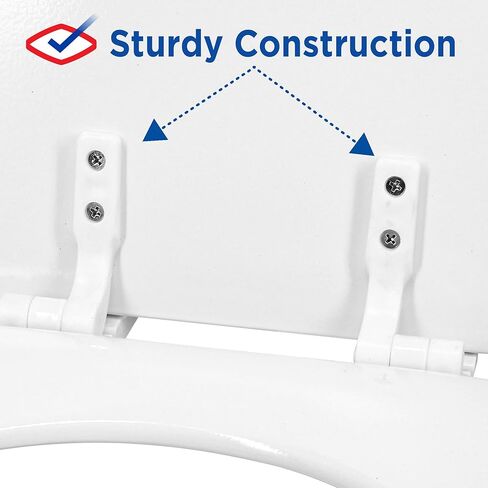 مقعد مرحاض خشبي مستدير من كلوروكس مع مفصلات سهلة الإزالة، تصميم خالٍ من الاهتزاز ‎16.54 × 16.5 × 0.99 بوصة in Kuwait