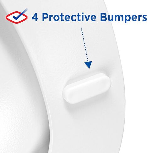 مقعد مرحاض خشبي مستدير من كلوروكس مع مفصلات سهلة الإزالة، تصميم خالٍ من الاهتزاز ‎16.54 × 16.5 × 0.99 بوصة in Kuwait