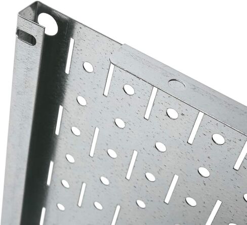 بلاط منظم للحائط من Pegboard - مجموعة بلاط Pegboard معدنية سوداء وحدات للتحكم في الحائط - أربعة بلاطات تخزين حائطية بطول 30.48 سم × عرض 40.64 سم - سهلة التركيب (أسود) in Saudi Arabia