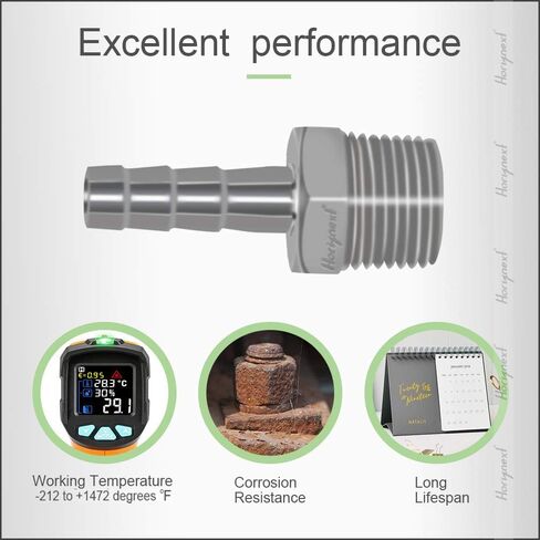 Horiznext NPT 1/2 خيط × 3/8 بوصة تركيب خرطوم بار، من الفولاذ المقاوم للصدأ لمستلزمات تخمير المنزل وصنع النبيذ، مجموعة إصلاح، عبوة من 4 قطع in Saudi Arabia
