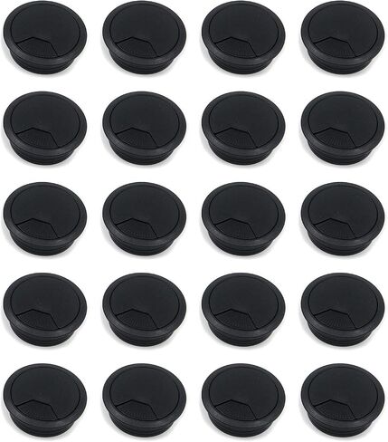 Desk Grommet, 2-3/4 Inch Plastic Desk Cord Cable Hole Cover Grommet -Black (Pack of 20) in Kuwait