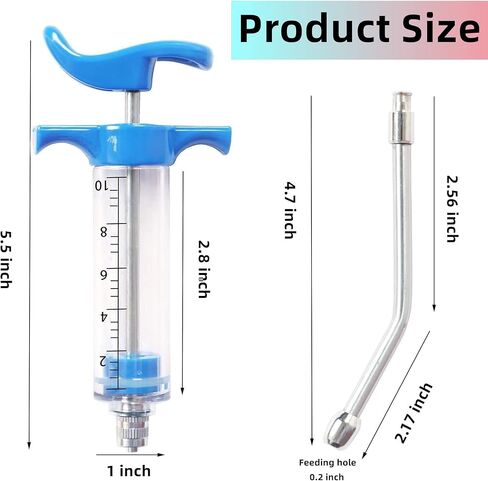 محقنة ماعز من قطعتين، فوهة غطس، حقنة غمر قابلة لاعادة الاستخدام، جرعة قابلة للتعديل، مستلزمات تغذية الماعز والخنازير والكلاب (10 مل) in Kuwait