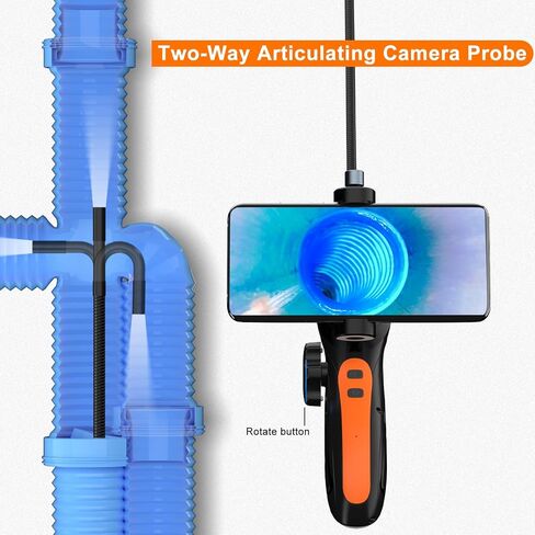 منظار مفصلي ثنائي الاتجاه مع ضوء، منظار داخلي صناعي من زيلترون مع راس كاميرا مفصلية 0.32 انش، كاميرا فحص كيبل عنق معقوفة شبه صلبة بطول 5 قدم لميكانيكا السيارات in Kuwait