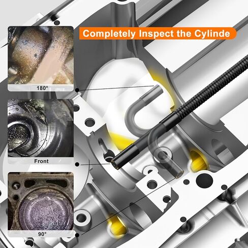 منظار مفصلي ثنائي الاتجاه مع ضوء، منظار داخلي صناعي من زيلترون مع راس كاميرا مفصلية 0.32 انش، كاميرا فحص كيبل عنق معقوفة شبه صلبة بطول 5 قدم لميكانيكا السيارات in Kuwait