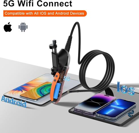 منظار مفصلي ثنائي الاتجاه مع ضوء، منظار داخلي صناعي من زيلترون مع راس كاميرا مفصلية 0.32 انش، كاميرا فحص كيبل عنق معقوفة شبه صلبة بطول 5 قدم لميكانيكا السيارات in Kuwait