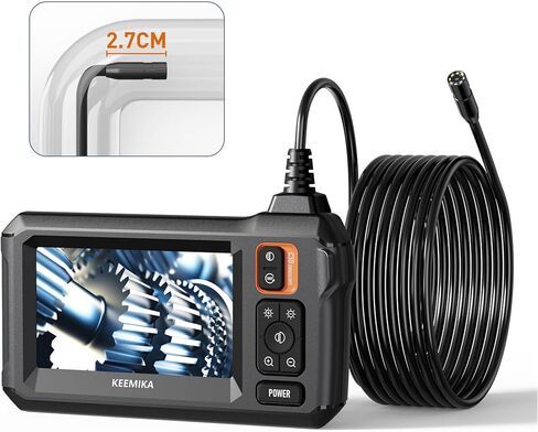كاميرا فحص المنظار الصناعي من KEEMIKA، كاميرا صرف صحي IPS Borescope 1080P HD 4.3 بوصة مع كاميرا ثعبان IP67 مقاومة للماء، كاميرا فحص القناة مع 8 مصابيح 9.84FT كابل شبه صلب in Kuwait