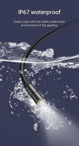 كاميرا فحص المنظار الصناعي من KEEMIKA، كاميرا صرف صحي IPS Borescope 1080P HD 4.3 بوصة مع كاميرا ثعبان IP67 مقاومة للماء، كاميرا فحص القناة مع 8 مصابيح 9.84FT كابل شبه صلب in Kuwait