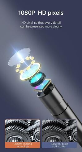 كاميرا فحص المنظار الصناعي من KEEMIKA، كاميرا صرف صحي IPS Borescope 1080P HD 4.3 بوصة مع كاميرا ثعبان IP67 مقاومة للماء، كاميرا فحص القناة مع 8 مصابيح 9.84FT كابل شبه صلب in Kuwait