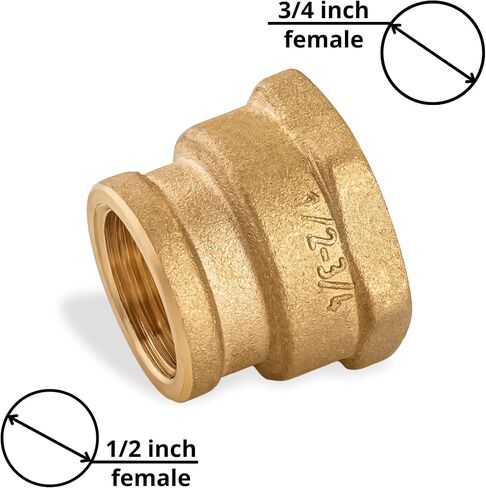 Brass Coupling Brass Pipe Fitting Brass Reducer Coupling 1/2" inch Female x 3/4" inch Female in Saudi Arabia