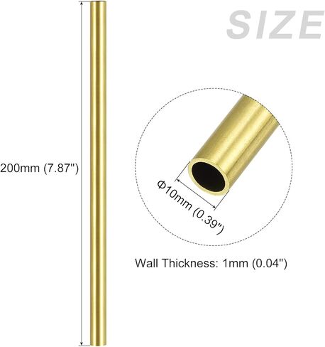 انبوب نحاسي من ميتاليكسيتي (قطر خارجي 10 ملم × جدار 1 ملم T × 200 ملم طول)، انبوب مستقيم - للاثاث المنزلي والالات والحرف اليدوية التي تصنعها بنفسك in Kuwait