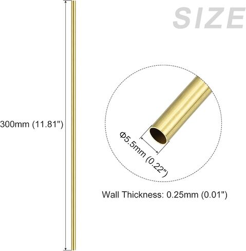 أنبوب نحاسي METALLIXITY (5.5 مم OD × 0.25 مم جدار T × 300 مم طول)، أنابيب مستقيمة - لتأثيث المنزل، والآلات، والحرف اليدوية اليدوية in Saudi Arabia