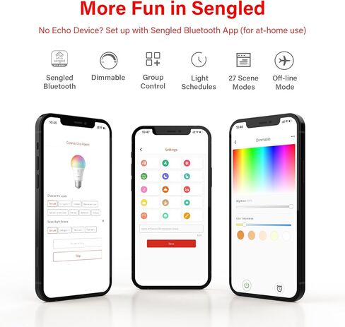 لمبة الإضاءة الذكية Sengled مع جهاز التحكم عن بعد، S1 الاقتران التلقائي مع أجهزة Alexa، مصابيح الإضاءة الدافئة، مصابيح الإضاءة الذكية التي تعمل مع Alexa، إضاءة المنزل الذكي لشبكة Bluetooth، ما يعادل 60W، 800LM، 4 عبوات in Kuwait