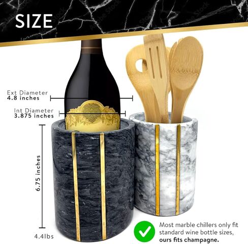 الفرنسية كوكو حجر الرخام واحد النبيذ المبرد دلو الشمبانيا المبرد دلو الذهب لهجة الرخام إناء حامل مبرد النبيذ حامل زجاجة المشروبات بار عربة الملحقات هدية ديكور المطبخ المبردات الأبيض in Kuwait