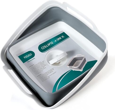 2.4 Gal(9L) Collapsible Dish Basin with Drain Plug,Space Saving Multiuse Foldable Sink Tub,Dishpan,Kitchen Sink for Camping,Plastic Tub,Vegetable Washing,Beverage Tubs in Saudi Arabia