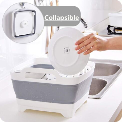 2.4 Gal(9L) Collapsible Dish Basin with Drain Plug,Space Saving Multiuse Foldable Sink Tub,Dishpan,Kitchen Sink for Camping,Plastic Tub,Vegetable Washing,Beverage Tubs in Saudi Arabia