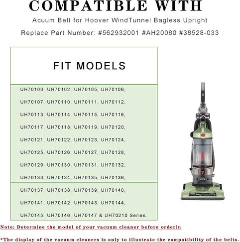 حزام تفريغ Ubramac 562932001 للمكنسة الكهربائية Hoover WindTunnel، استبدال الجزء #562932001#AH20080#38528-033 (عبوتان) in Kuwait