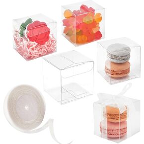 2x2x2 Inches Clear Favor Boxes for Party Treats, 100 Pack in Saudi Arabia