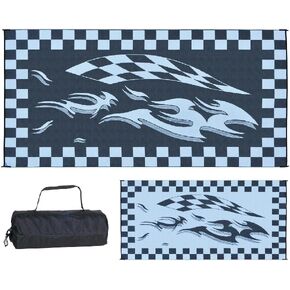 Stylish Camping HA1 Black Checker Flag Mat (8-Feet x 12-Feet)