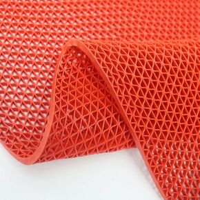 MYOYAY 3' x 16.4' Non-Slip PVC Drainage Floor Mat Commercial Wet Area Floor Mats for Outdoor Indoor Restaurant Kitchen Bar Swimming Pool Splash Matting Water Drain Flooring Mat, Red